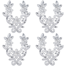 Аксессуары для вышивки из полиэстера, пришить заплатки к одежде с блестками, цветок