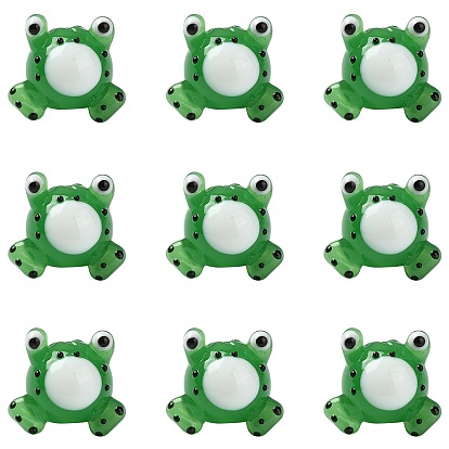 10 бусины лэмпворк ручной работы, лягушка