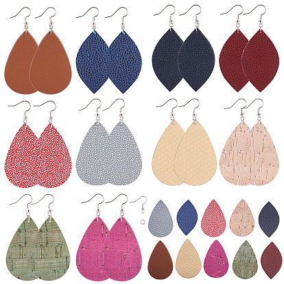 Разработка, большие кожаные подвески из искусственной кожи и медные крючки