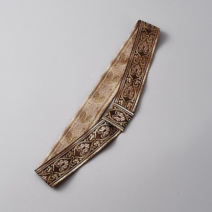 Floral Pattern Polyester Woven Belt Ornament Accessories, for Costume, Cowboy Hat, Bend Brim Fedora Hat Decoration