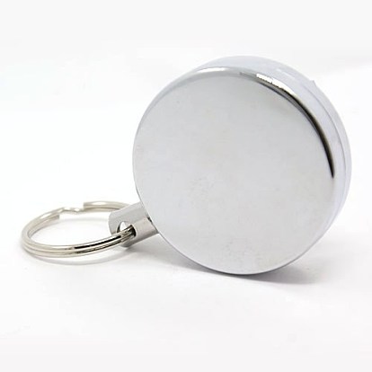 Alloy Retractable Badge Reel, Card Holders, with Iron Rings, 71x40.5x17mm