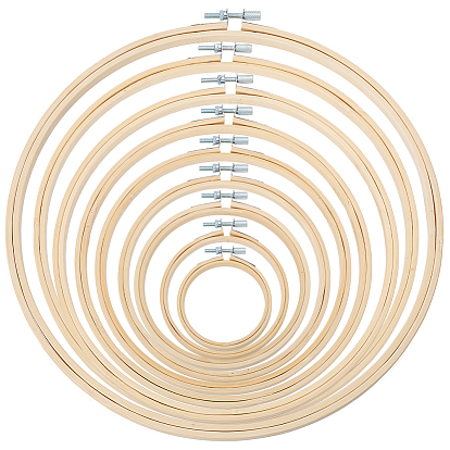 9шт. 9 стили бамбуковых пялец для вышивания, с железной фурнитурой, кольцо