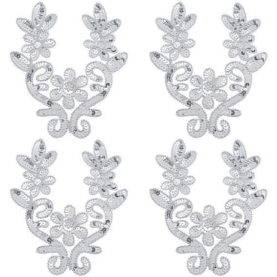 Аксессуары для вышивки из полиэстера, пришить заплатки к одежде с блестками, цветок