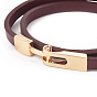 Imitation Leather Puppy Wrap Bracelets, 2-Loops, with Alloy Sausage Dog/Dachshund Side Charms and Clasps