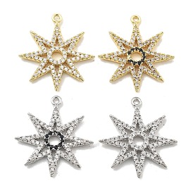 Латунные микропаве прозрачные подвески с фианитом, звезды прелести, стойки покрытие, долговечный, без свинца и без кадмия