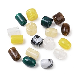 Непрозрачный акрил европейского бисера, облако эффект, разноцветные, большое отверстие шарик