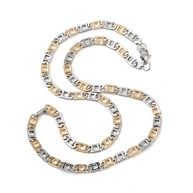 201 Stainless Steel Oval Link Chain Necklaces, with 304 Stainless Steel Clasps