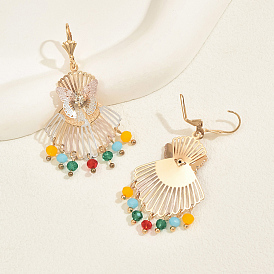 Butterfly Tassel Ethnic Style Iron Hoop Earrings for Women Party Vacation