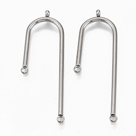 304 Stainless Steel Asymmetric Length Chandelier Component Links, 3 Loop Connectors, Arch
