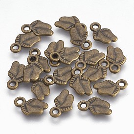 Подвески из сплава в тибетском стиле, без свинца и без кадмия, ноги, Размер : шириной около 8.8 мм , 11.5 мм длиной, толщиной 1.8 мм , отверстие: 1.5 мм