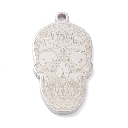 201 Stainless Steel Pendants, Laser Cut, Skull