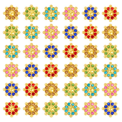 200 Кабошоны из сплава со стразами, цветок