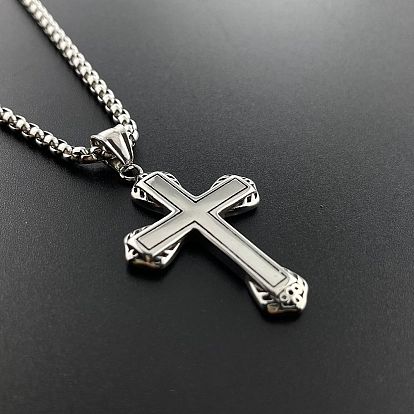 Классный мужской крест 304 подвеска из нержавеющей стали панк-ожерелье