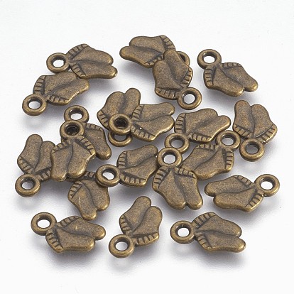 Подвески из сплава в тибетском стиле, без свинца и без кадмия, ноги, Размер : шириной около 8.8 мм , 11.5 мм длиной, толщиной 1.8 мм , отверстие: 1.5 мм