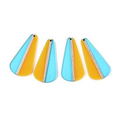 Прозрачные подвески из смолы и дерева, слеза, два тона