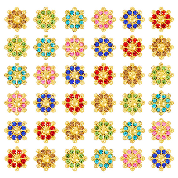 200 Кабошоны из сплава со стразами, цветок