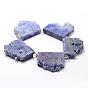 Electroplated Natural Druzy Crystal Beads Strands, Flat Slab Beads, Nuggets, Dyed