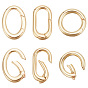 6 шт. 3 стили стойка покрытие латунь пружина затвор кольца, без кадмия, без никеля и без свинца, долговечный, уплотнительные кольца смешанной формы