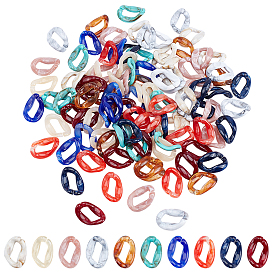 300g 10 anneaux de liaison en acrylique de couleurs, connecteurs à liaison rapide, pour faire des chaînes, style de pierres fines imitation, torsion