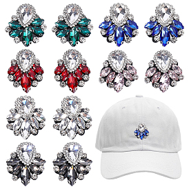 12 piezas 6 colores vidrio pedrería bordado adornos accesorios para coser, decoración artesanal de costura, lágrima