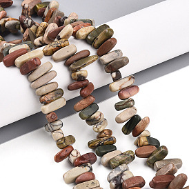 Натуральная полихромная яшма/камень Пикассо/нити бус из яшмы Пикассо, самородки