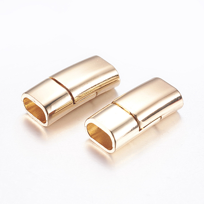 Alloy Magnetic Clasps with Glue-in Ends, Rectangle