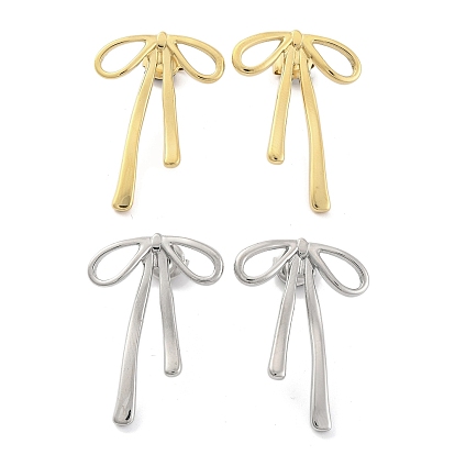 Ионное покрытие (ip) 304 серьги-гвоздики из нержавеющей стали для женщин, бантом