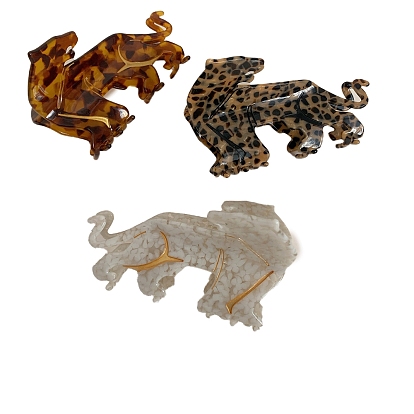 Заколки для волос с когтями из ацетата целлюлозы (смола), леопард, заколка для волос без следов челки для женщин и девочек