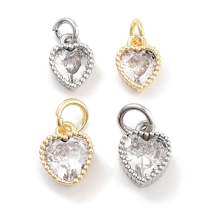 Латунь с кубическим цирконием подвеской, с целью перехода в кольце, без кадмия, без никеля и без свинца, сердце