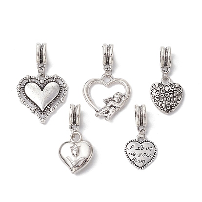 Alloy & ABS Plastic Pendant, Valentine Heart Charm