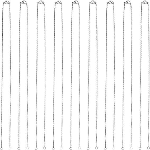 Наполовину готовые 304 ожерелья из нержавеющей стали с цепочкой, с карабин-лобстерами , для изготовления ожерелья с соединителем