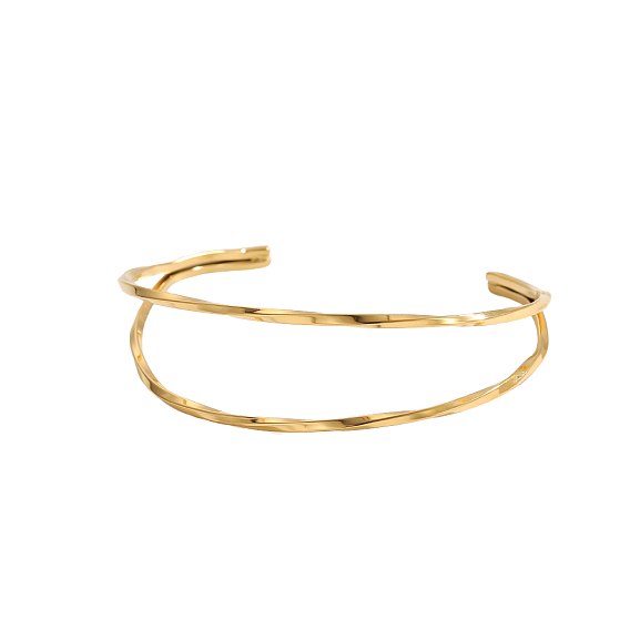 Из нержавеющей стали манжеты браслеты, ионное покрытие (ip), твист