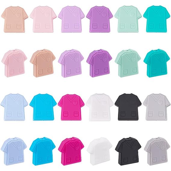 24 шт. 12 цветные экологически чистые силиконовые шарики для пищевых продуктов, мужская одежда медсестры