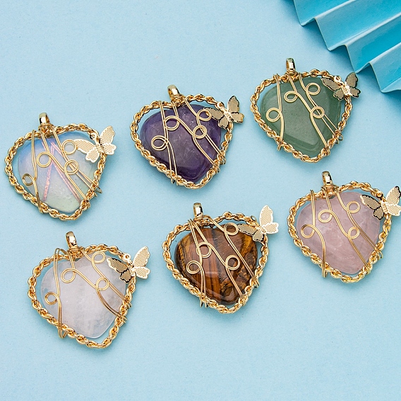 Подвески из драгоценных камней, сердце