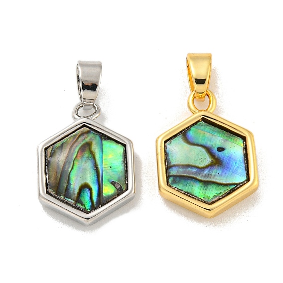 Природные пауа оболочки подвески, покрытие стойки латунные шестигранные подвески