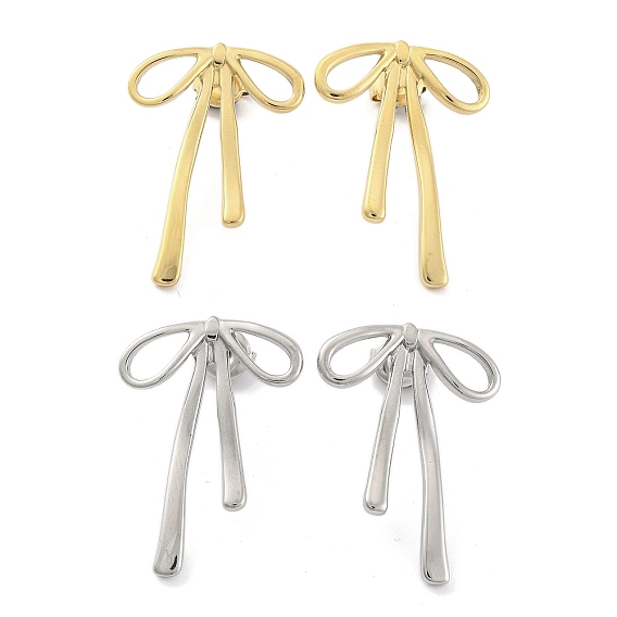 Ионное покрытие (ip) 304 серьги-гвоздики из нержавеющей стали для женщин, бантом