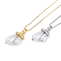 Стойка покрытие латунь микропаве прозрачный кубический цирконий каплевидный кулон коробка цепочка ожерелья, с abs имитационными жемчужными бусинами , без кадмия и без свинца, долговечный