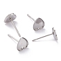 304 Stainless Steel Stud Earring Settings, Heart
