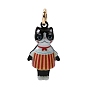 Pendentifs en laiton imprimés, tablier en forme de chat avec breloques à rayures, or
