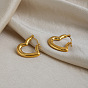 304 Stainless Steel Heart Hoop Earrings for Women
