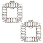 2pcs clips de chaussures en alliage, pour les chaussures décoration, avec strass cristal, carrée