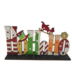 Word Hohoho Wooden Display Decorations, for Christmas Party Gift Home Decoration