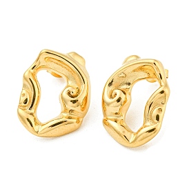 Ионное покрытие (ip) 304 серьги-гвоздики из нержавеющей стали, Twist овальные