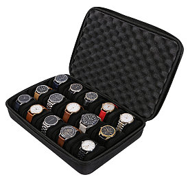 15-Slot EVA Watch Organizer Storage Boxes with Handles, Rectangle