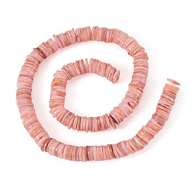 1 hebras de cuentas de concha de agua dulce naturales, disco, teñido, perlas heishi