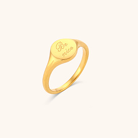 Минималистское круглое кольцо с надписью на английском языке, 18k позолоченные украшения в форме сердечек из нержавеющей стали