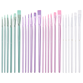 24шт. 4 цветовая кисть для рисования, нейлоновые щетки для волос с деревянной ручкой, для акварельной живописи художник профессиональная живопись