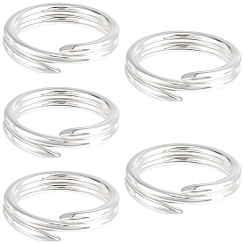 5 шт. 925 Разъемные соединительные кольца из стерлингового серебра, кольца прыжок двойной петли, круглые кольца