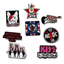 Эмалированные значки на тему рока, Черные металлические застежки для значков на лацкан для рюкзака или одежды