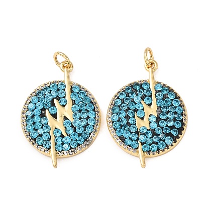 Подвески латунные горный хрусталь, плоские круглые прелести, с полимерной глиной, стойки покрытие, долговечный, без свинца и без кадмия, с целью перехода в кольце